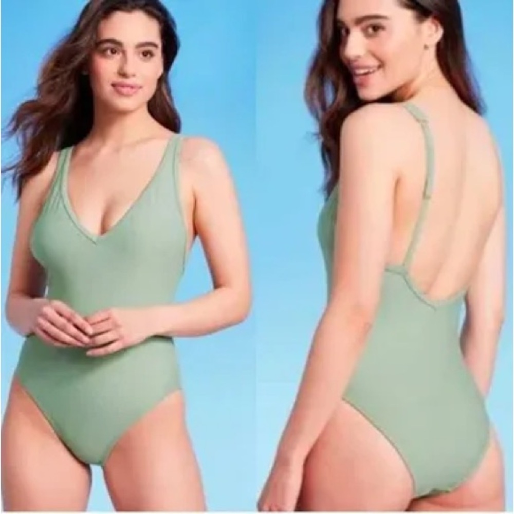 NWT- Kona Sol Women's V-Neck High Leg One Piece